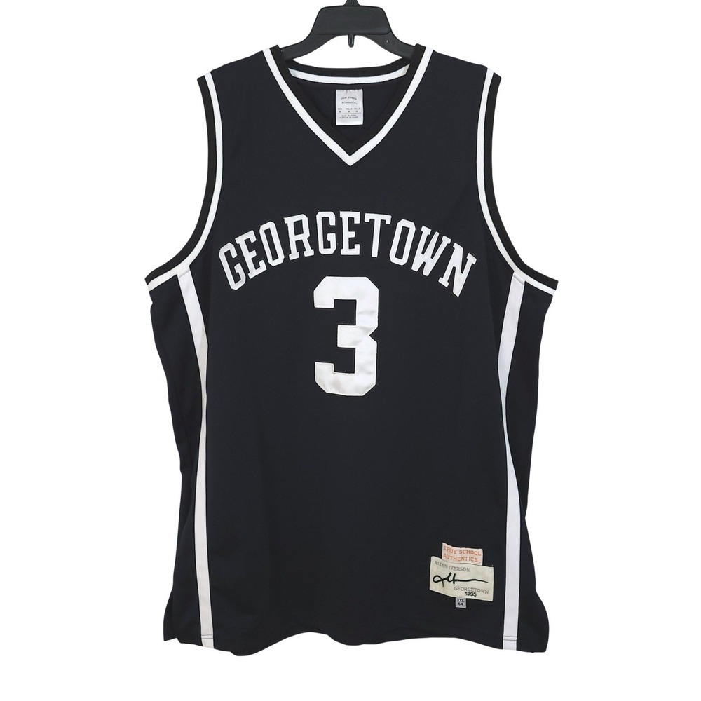 True School Brand Georgetown 1995 Allen Iverson #3 Jersey Mens XXL 54 Navy